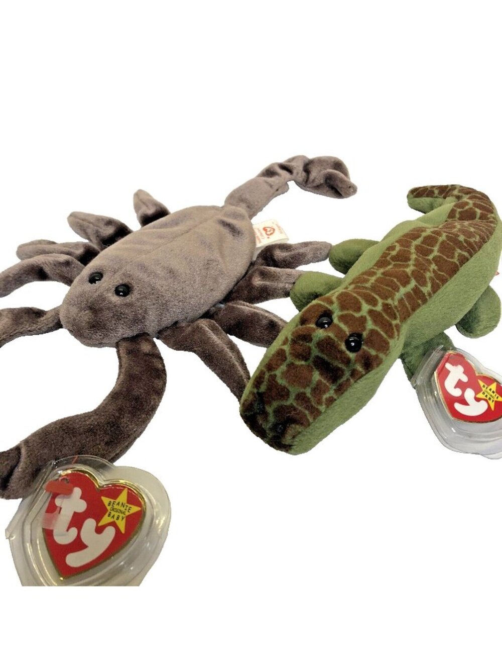 Ty Beanie Baby Ally the Alligator (1993) & Stinger the Scorpion (1998)